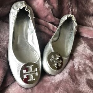 Tory Burch Silver Flats